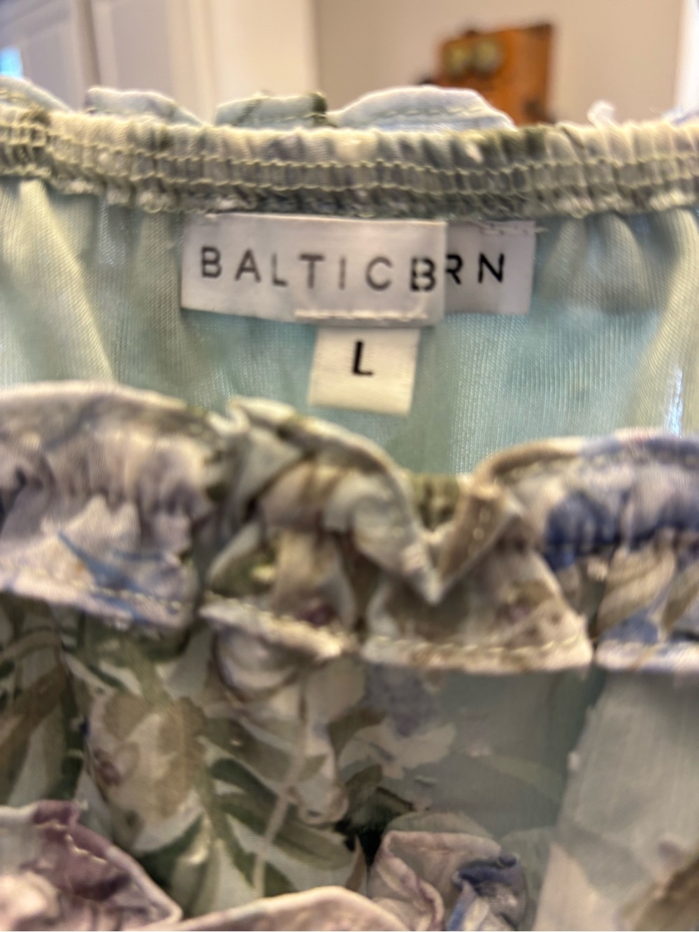 Baltic Born floral Ruffled Long Sleeve Maxi Dress - Sage Blue - Picture 2 of 3
